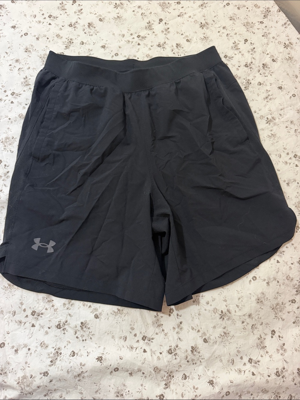 Under Armour Men's Black Athletic Shorts with Reflective Logo